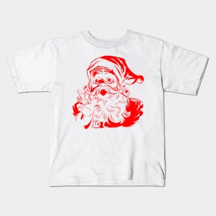 Santa Claus Shirt Funny Christmas T Shirt Gift Party Present Kids T-Shirt